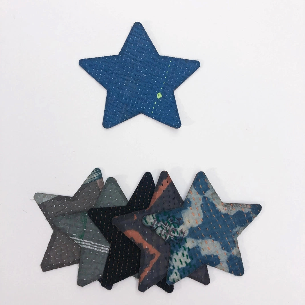 Iron-on kantha star patch – Otto Finn Lab