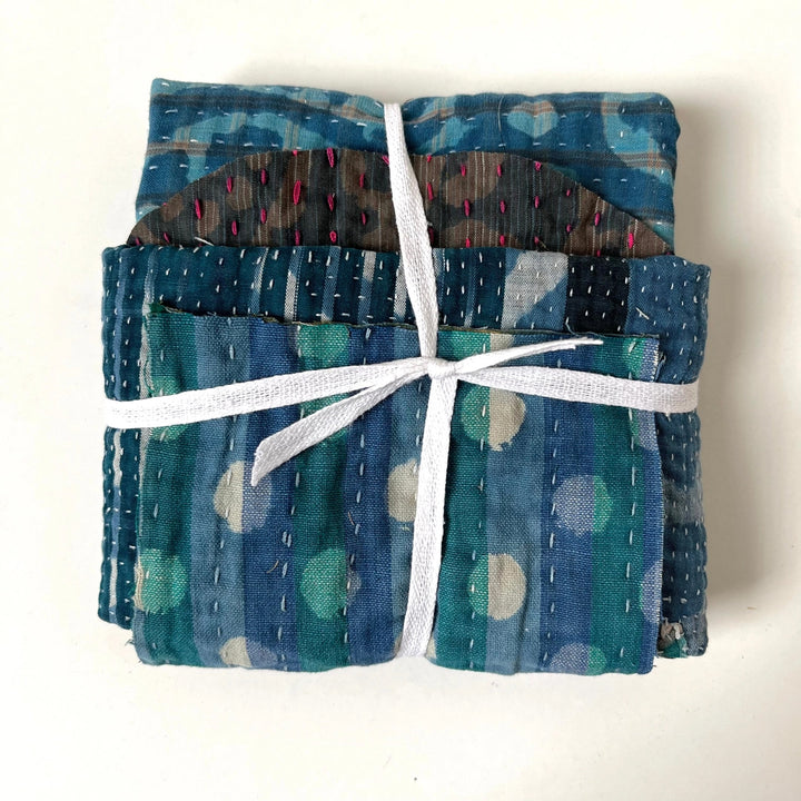 Otto Finn Lab mending bundle  – kantha fabric scraps for patching