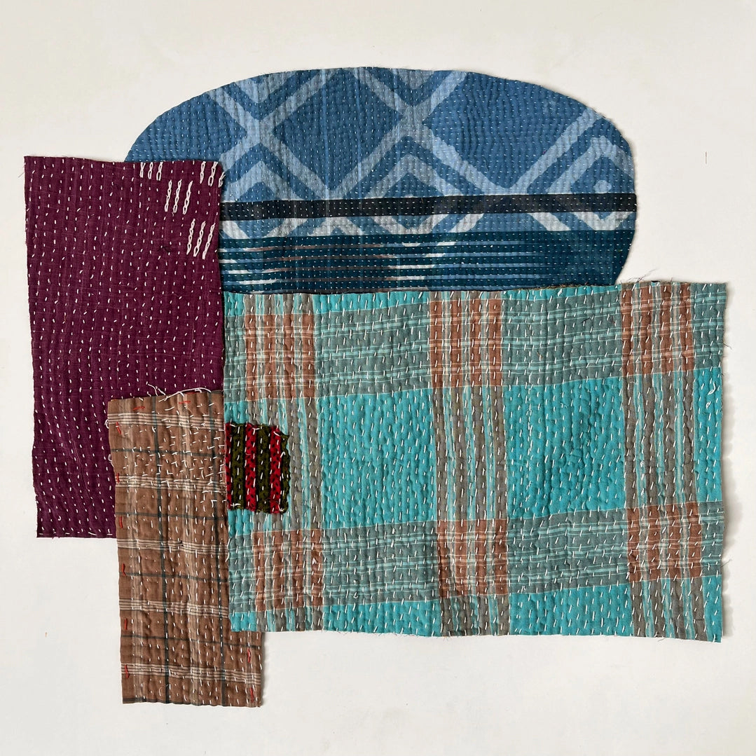 Otto Finn Lab mending bundle  – kantha fabric scraps for patching