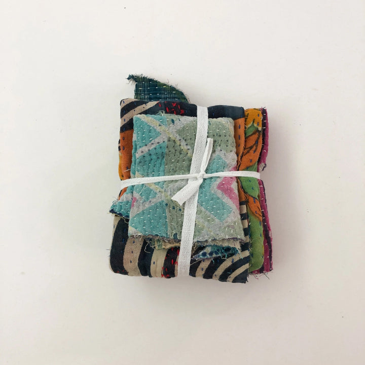 Otto Finn Lab mending bundle  – kantha fabric scraps for patching