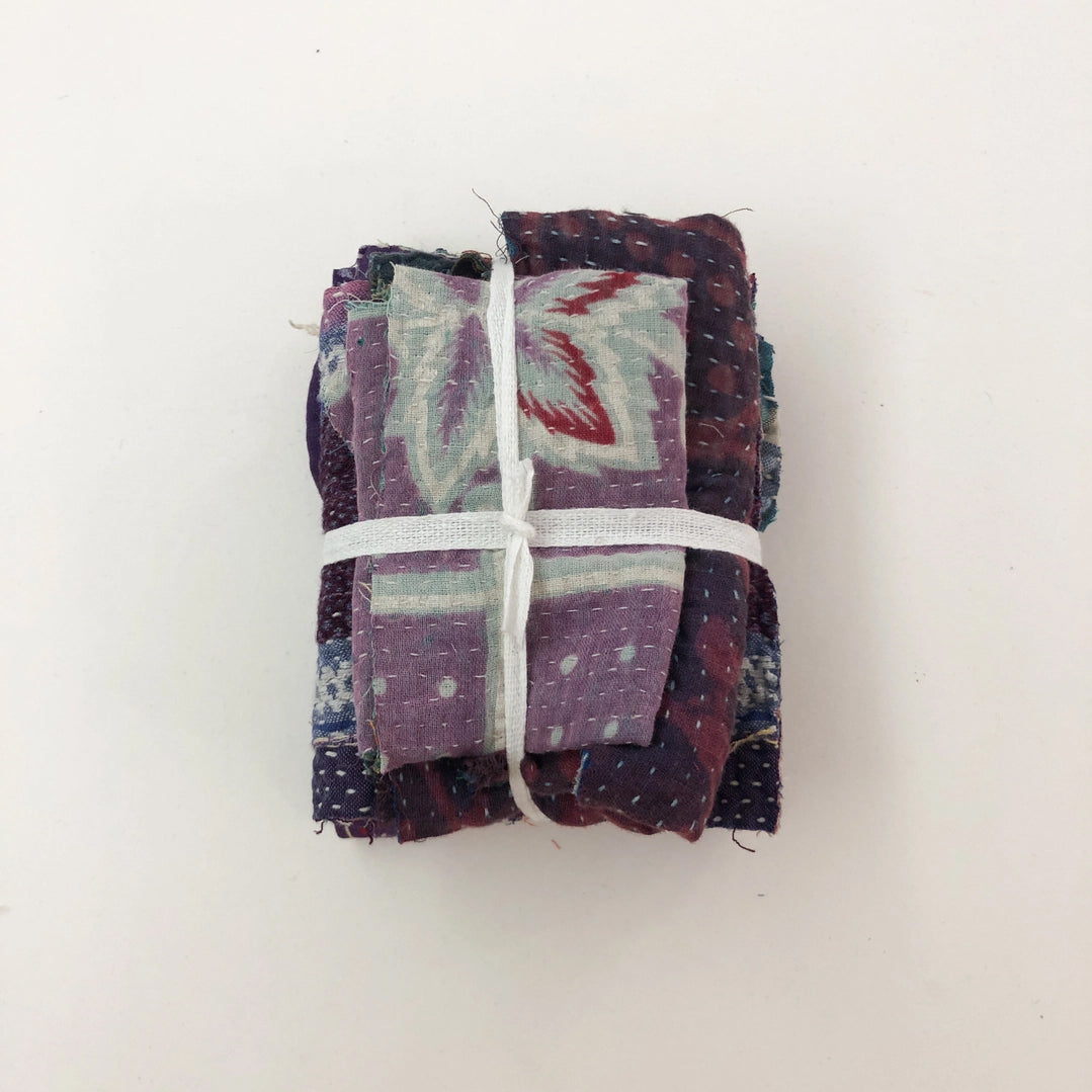 Otto Finn Lab mending bundle  – kantha fabric scraps for patching