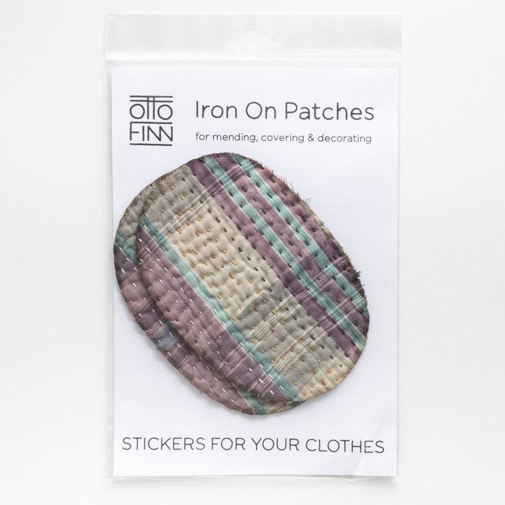 Iron-on kantha elbow patches – Otto Finn Lab