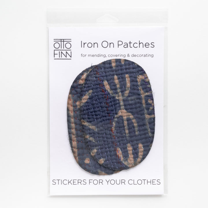 Iron-on kantha elbow patches – Otto Finn Lab