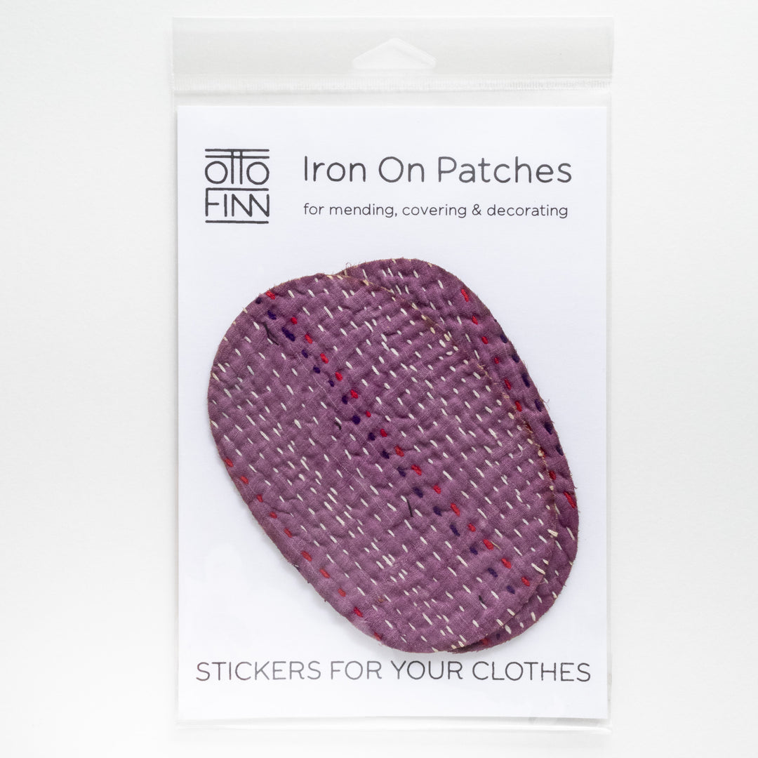 Iron-on kantha elbow patches – Otto Finn Lab