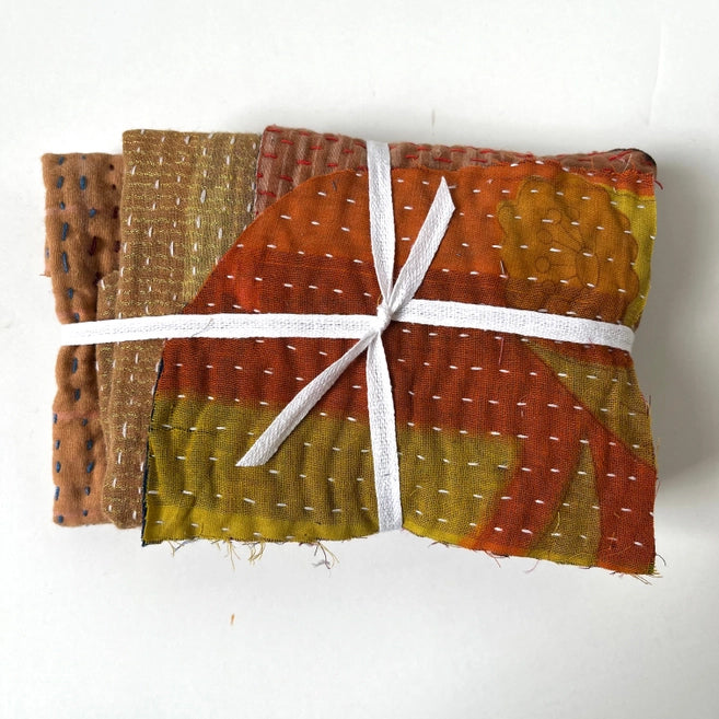 Otto Finn Lab mending bundle  – kantha fabric scraps for patching