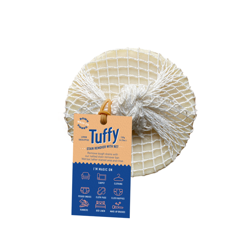 Tuffy stain remover bar with scrubbing net