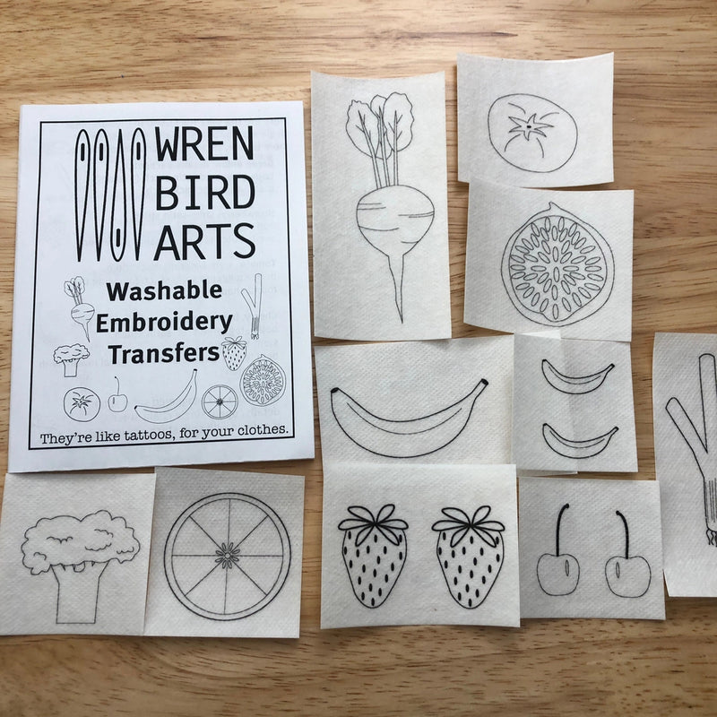 Wrenbirdarts DIY embroidery transfers – stick on and wash off
