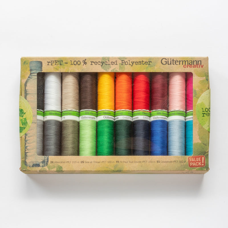 Gutermann rPET sew-all thread – recycled polyester – box set of 20