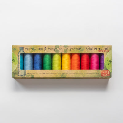 Gutermann rPET sew-all thread – recycled polyester – box set of 10