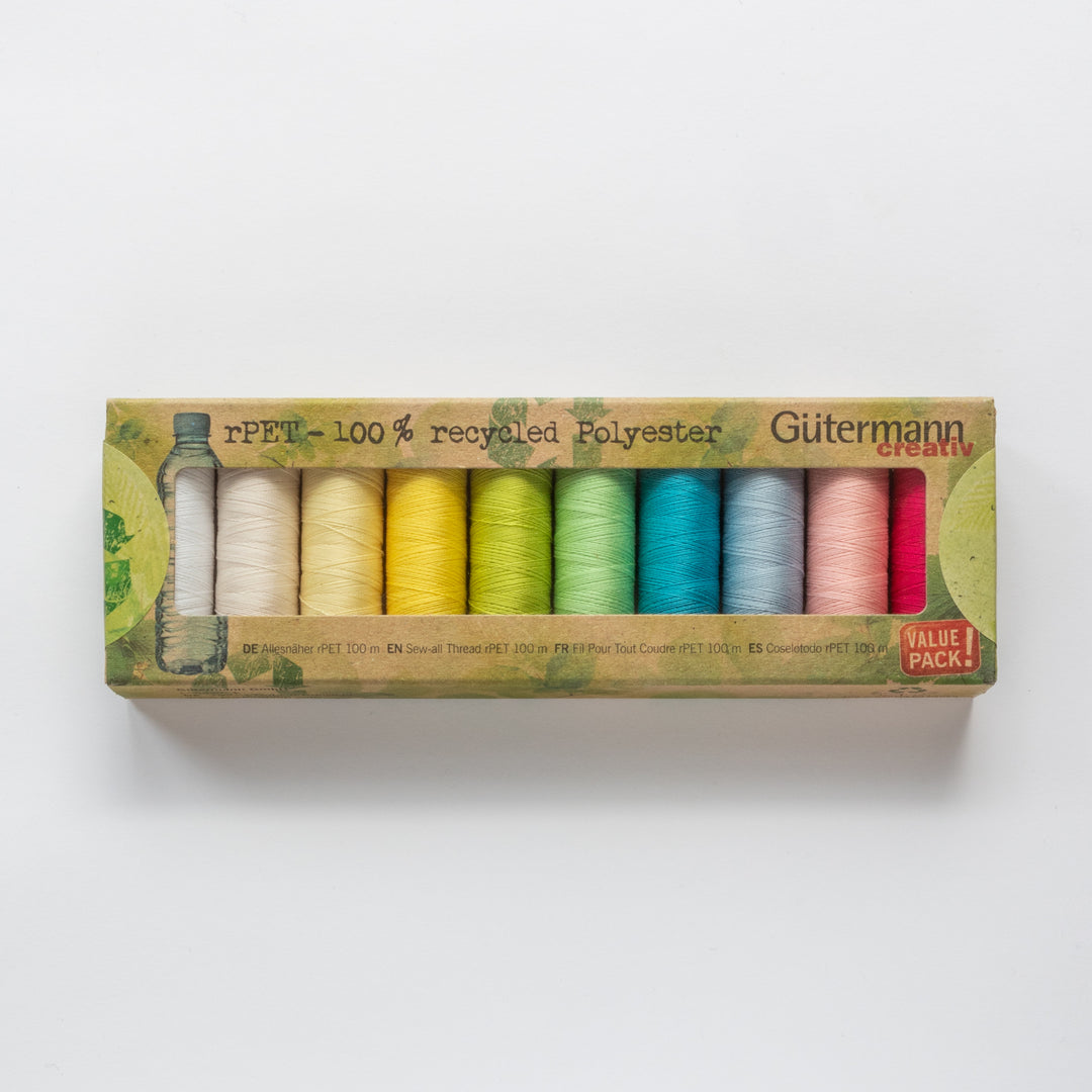 Gutermann rPET sew-all thread – recycled polyester – box set of 10