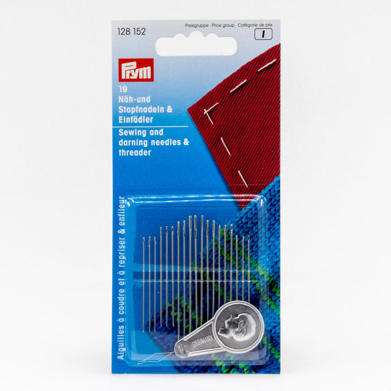 Prym set of 19 needles for hand sewing and darning with threader